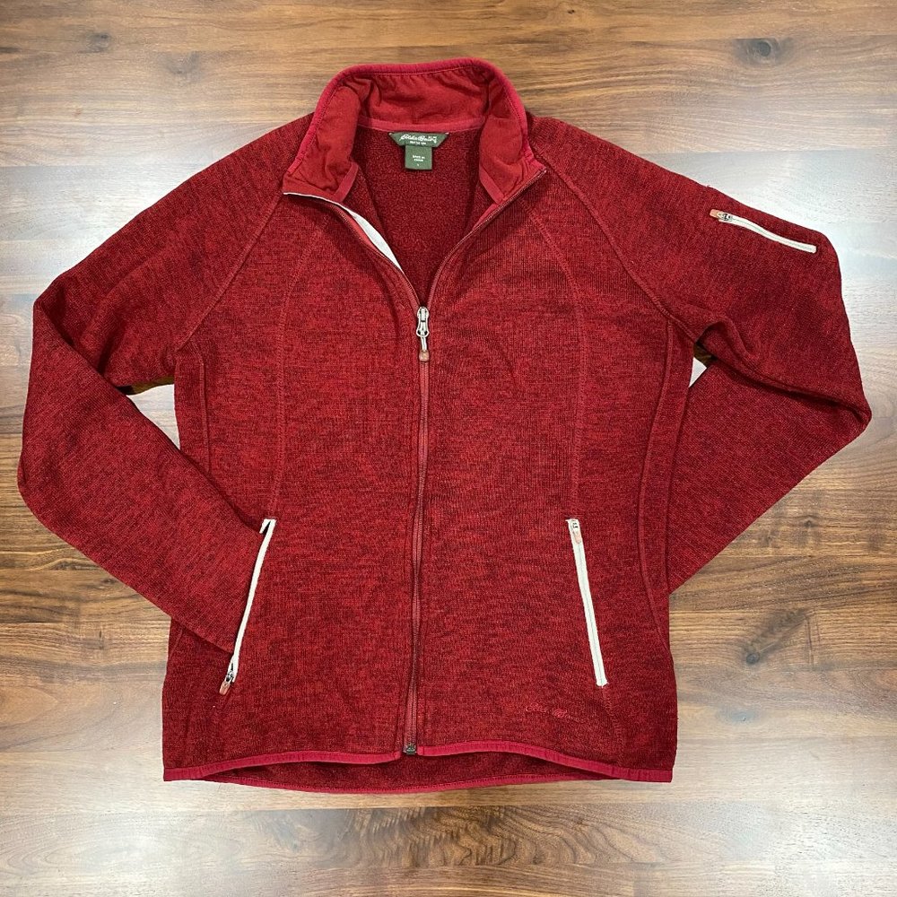 Eddie Bauer Red Women's Full-Zip Sweater